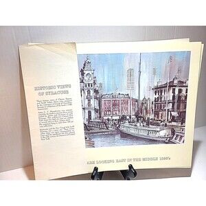 NOS Set Of 2 Vintage 11 X 14 Syracuse History Lithograph Paintings 1890 / 1850